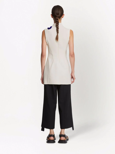 Proenza Schouler Sleeveless Crepe Cut-out Top In White