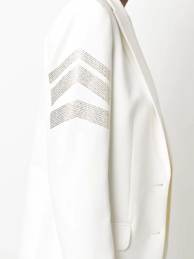 Shop Zadig & Voltaire Viva Arrow Crystal-embellished Blazer In Weiss