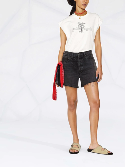 Palm Angels Off-white Cotton Tank-top In White
