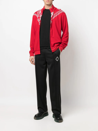 Shop Marcelo Burlon County Of Milan Bandana-print Track Jacket In Red