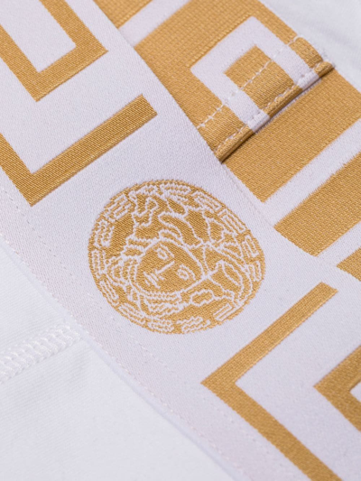 Versace Set Of Three Logo-waist Brief In White