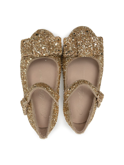 Shop Age Of Innocence Ellen Glitter-detail Ballerina Shoes In Gold