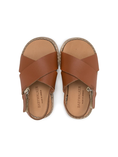 Shop Babywalker Crossover Strap Sandals In Brown