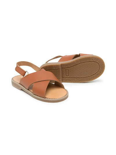 Shop Babywalker Slingback Leather Sandals In Brown