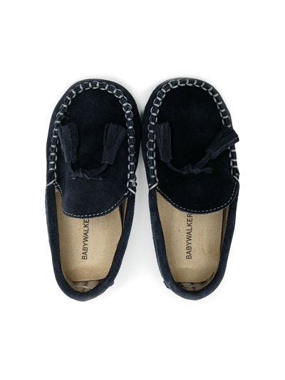 Shop Babywalker Tassel-detail Leather Loafers In Blue