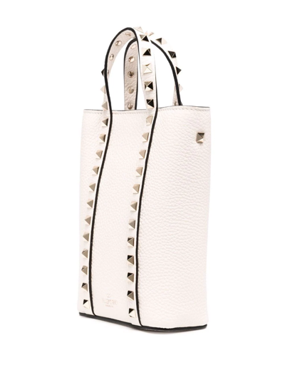 Shop Valentino Chain-strap Rockstud Tote Bag In Nude