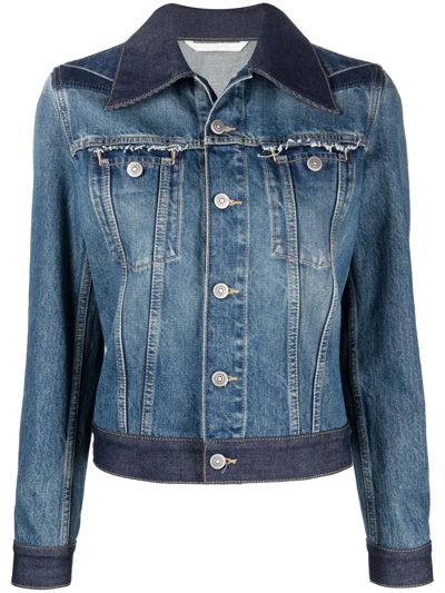 Shop Maison Margiela Two-tone Denim Jacket In Blue