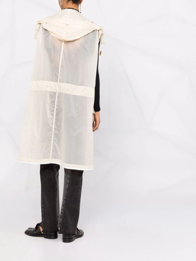 Shop Maison Margiela Belted Hooded Trench Coat In Neutrals