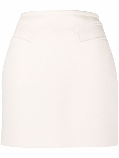Shop Coperni High-rise Fitted Mini Skirt In Weiss