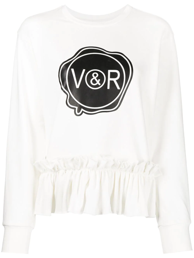 Shop Viktor & Rolf Lazy Friday Logo-print Sweatshirt In Weiss