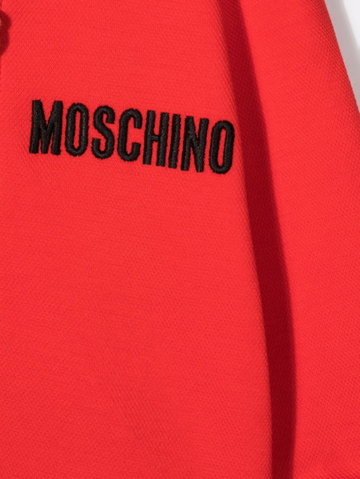 Shop Moschino Teddy Bear-print Pullover Hoodie In Red