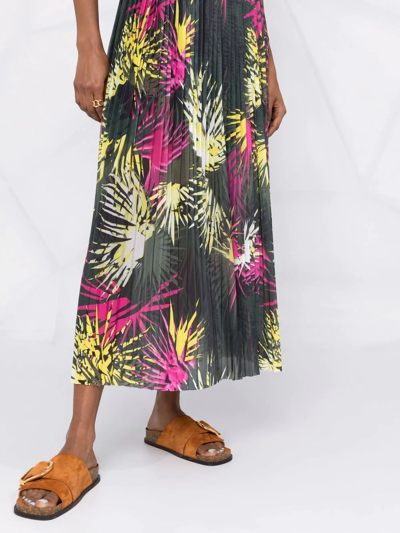 Shop Liu •jo Tropical Print Skirt In Schwarz