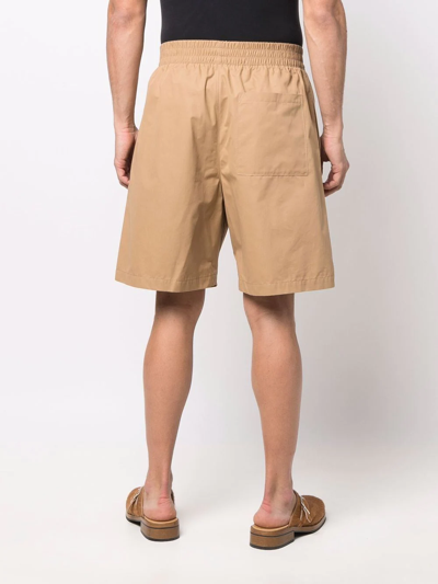 Shop Bottega Veneta Elasticated-waist Cotton Bermuda Shorts In Nude