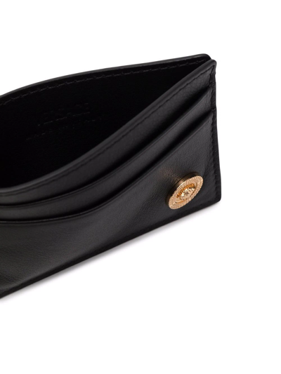 Shop Versace Medusa Leather Cardholder In Schwarz