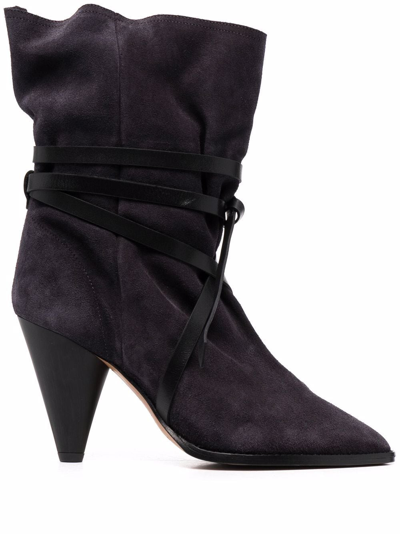 Shop Isabel Marant Pointed Suede Boots In Schwarz