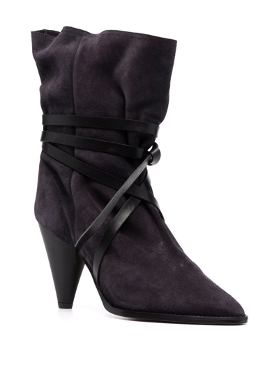 Shop Isabel Marant Pointed Suede Boots In Schwarz