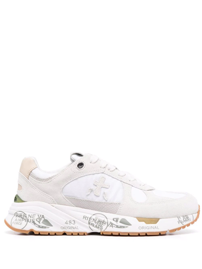 Shop Premiata Low-top Panelled Sneakers In Weiss