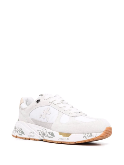 Shop Premiata Low-top Panelled Sneakers In Weiss