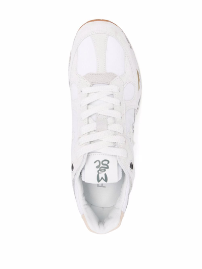 Shop Premiata Low-top Panelled Sneakers In Weiss