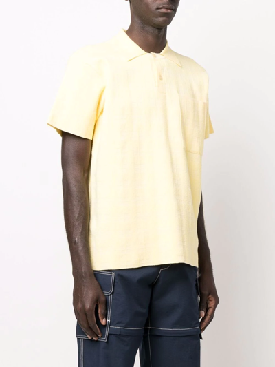 Jacquemus Jacquard-knit Polo Shirt In Gelb