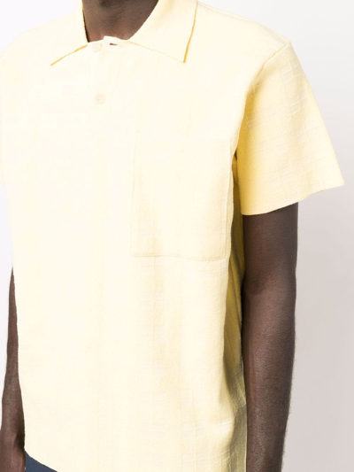 Jacquemus Jacquard-knit Polo Shirt In Gelb