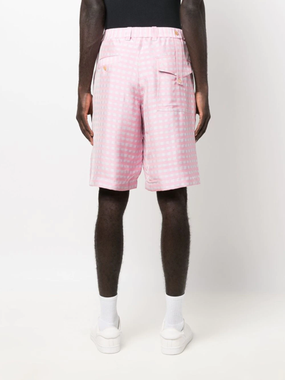 Jacquemus Grey & Pink 'le Short Gelati' Shorts In Rosa