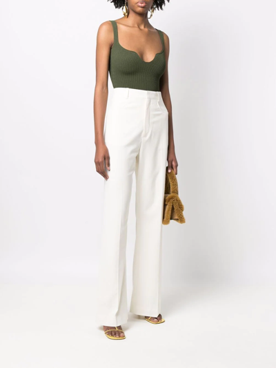 Jacquemus Le Pantalon Sauge Flared Trousers In Weiss