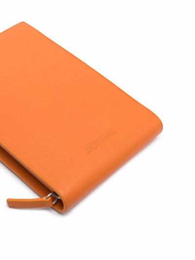Shop Jacquemus Leather Shoulder Bag In Orange
