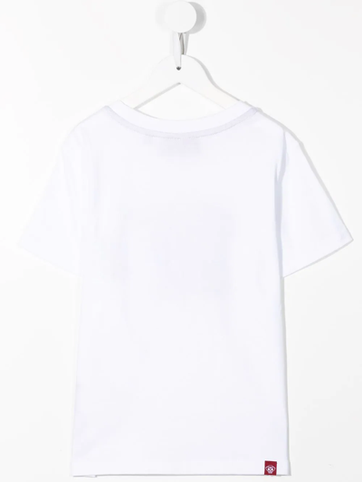 Shop Mostly Heard Rarely Seen 8-bit Mini Rainbow Pug T-shirt In White