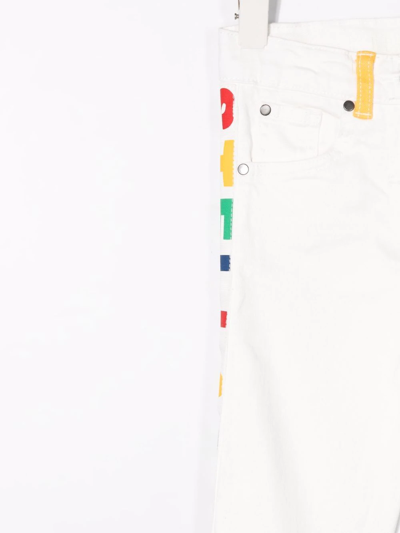 Shop Stella Mccartney Logo-print Straight-leg Jeans In White