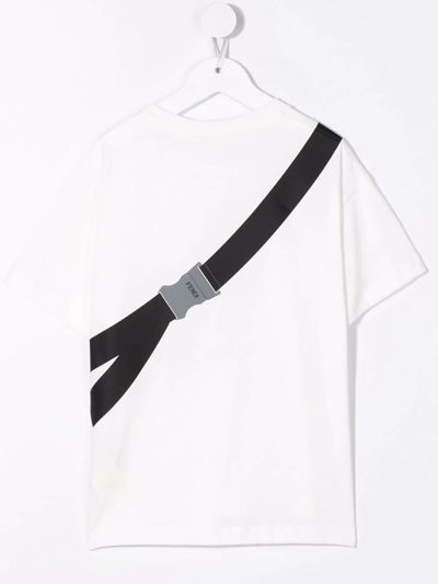 Shop Fendi Belt-bag Print T-shirt In White