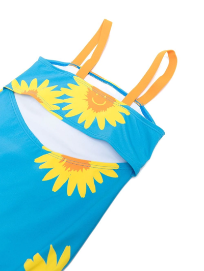 Shop Stella Mccartney Sunflower-print Swimsuit In Blue