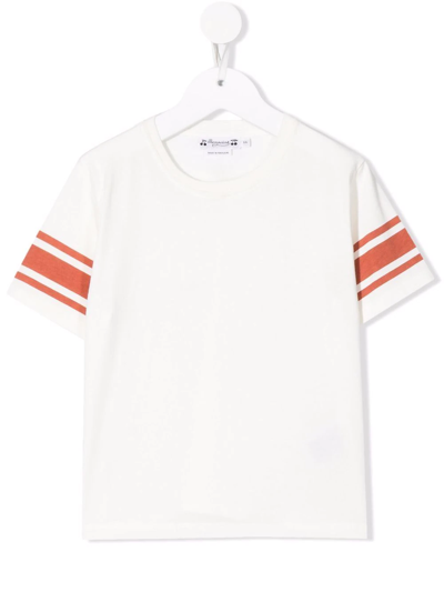 Shop Bonpoint Stripe-detail Organic Cotton T-shirt In White