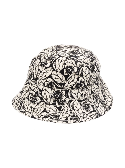 Shop Bonpoint Floral-print Bucket Hat In Black