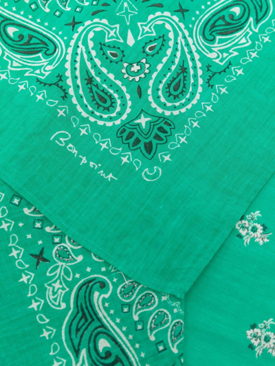 Shop Bonpoint Bandana-print Cotton Scarf In Green