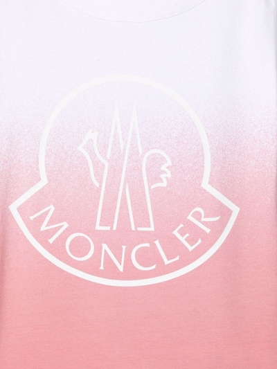Shop Moncler Gradient-effect T-shirt Dress In White