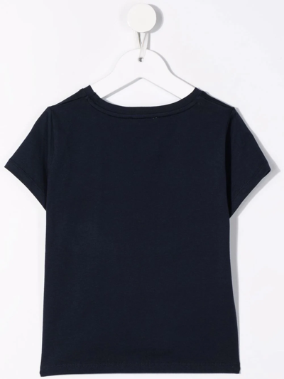 Shop Michael Kors Sequin-embellished Logo T-shirt In Blue