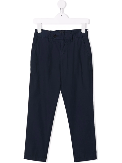 Shop Fay Slim-cut Chino Trousers In Blue