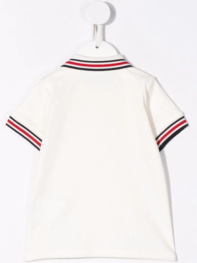 Shop Moncler Logo-patch Polo Shirt In Neutrals