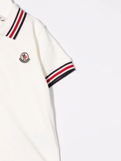 Shop Moncler Logo-patch Polo Shirt In Neutrals