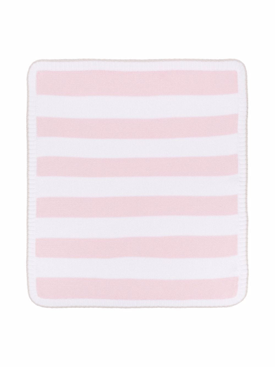 Shop La Stupenderia Striped Organic Cotton Blanket In Pink