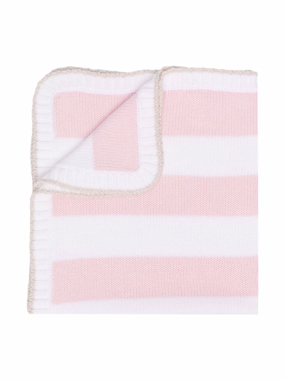 Shop La Stupenderia Striped Organic Cotton Blanket In Pink