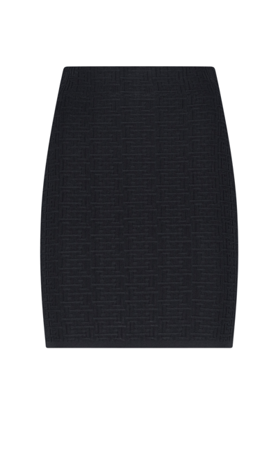 Shop Balmain Monogram Mini Skirt