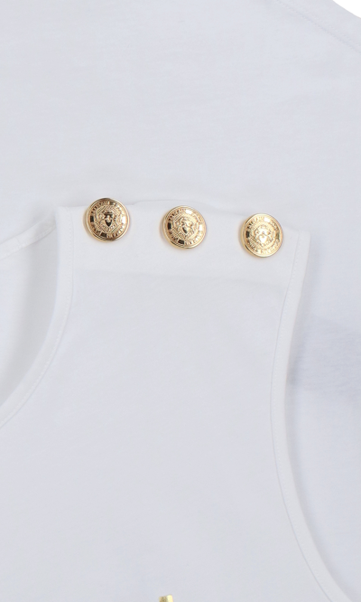 Shop Balmain Logo Buttons Top