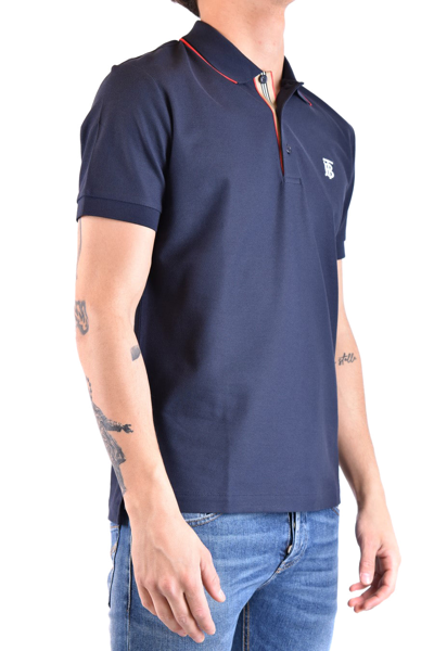 Shop Burberry Polo In Navy