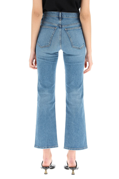 Shop Khaite Vivian Modern Bootcut Jeans In Blue