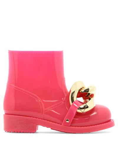 Shop Jw Anderson "chain" Ankle Boots In Pink