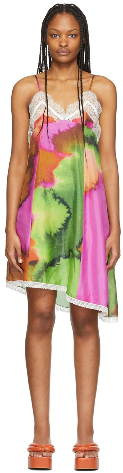 Shop Dries Van Noten Multicolor Lace Mid-length Dress In 304 Fuchsia