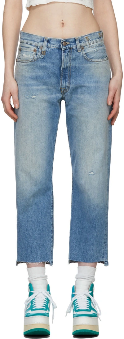 Shop R13 Blue Boyfriend Jeans In D040b Irving Blue