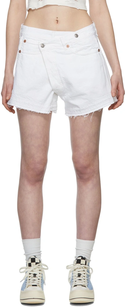 Shop R13 White Cross Over Shorts In D058b Nico White